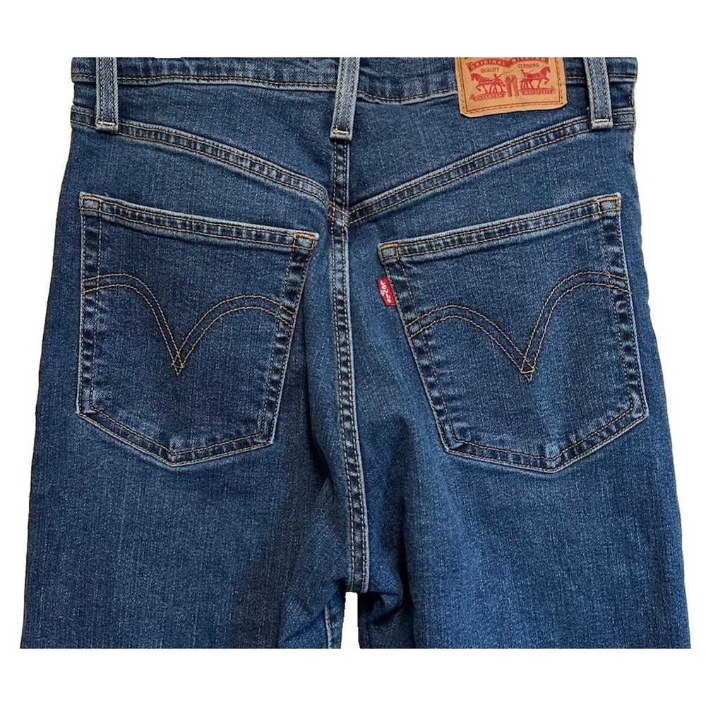 Levi's Women's Jeans Blue Ribcage Straight W29 L32 Cotton Blend